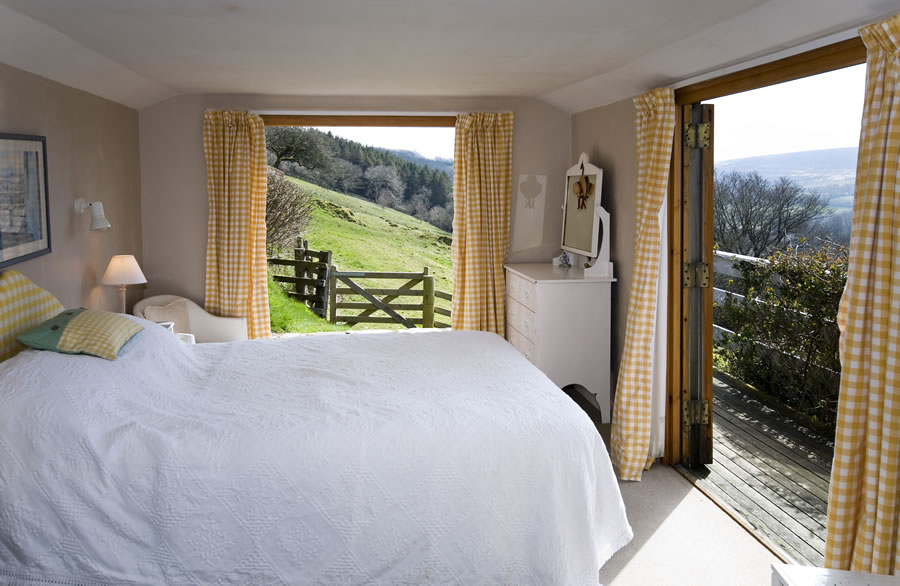 Bedroom with views accross Exmoor valley