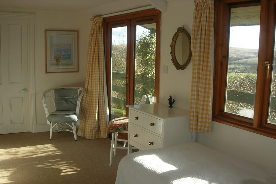 Bedroom with views accross Exmoor valley