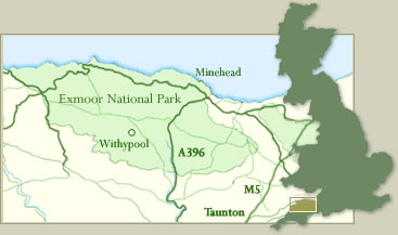 Self Catering Cottage Exmoor Map Location